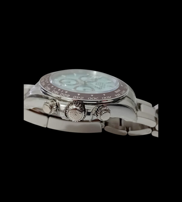 corona réplica 1:1 acero daytona ice blue