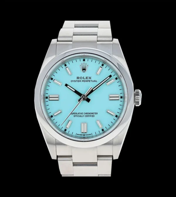 Rolex Réplica Oyster Perpetual Blue 36 sky turquoise - Imagen 2