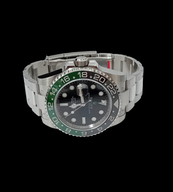 rolex gmt master ii replica sprite bisel verde negro brazalete oyster corona izquierda