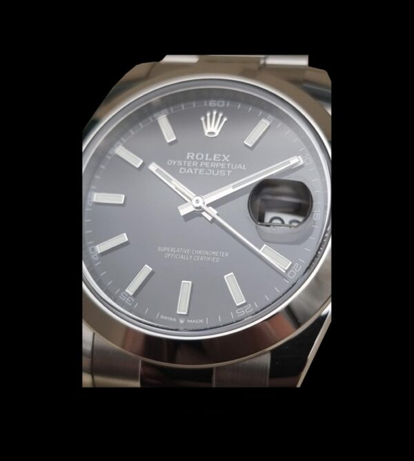 Rolex Réplica Date Just black smooth 36 / 41 - Imagen 5