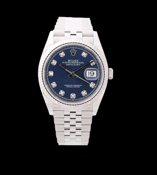 Rolex Réplica Date Just Blue 36 / 41 Diamonds - Imagen 5