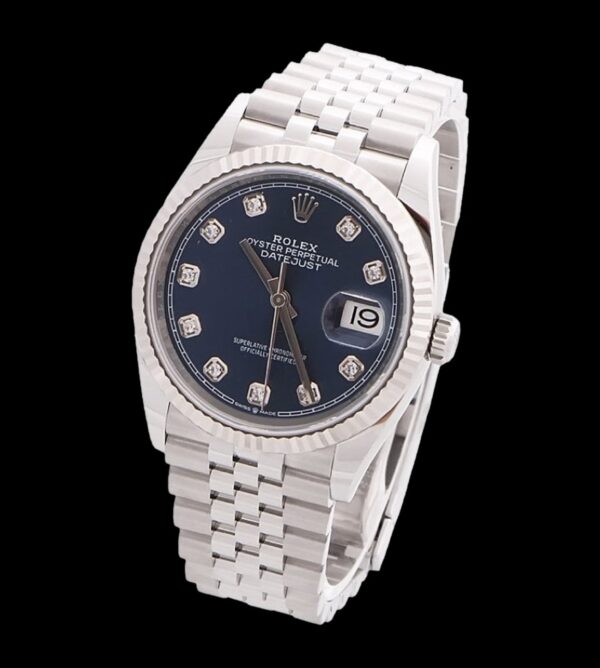 Rolex Réplica Date Just Blue 36 / 41 Diamonds - Imagen 2