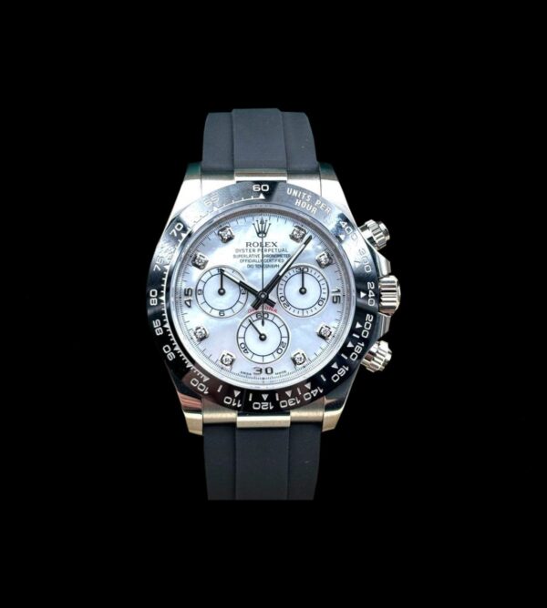 Rolex Réplica Daytona Cosmograph Oysterflex Diamonds / Pearl White Gold - Imagen 5