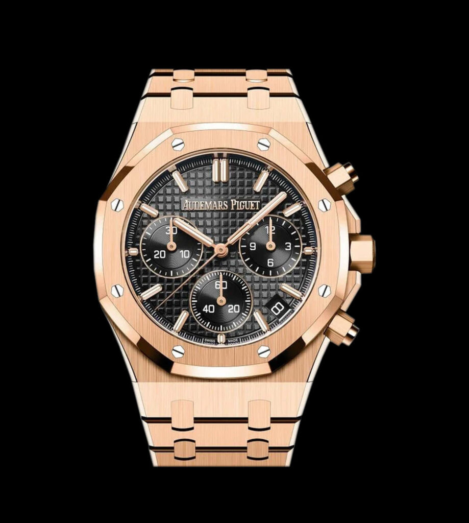 Relojes Réplica 20 Audemars Piguet Royal Oak Chronograph 26240 Gold Rose Black / Blue