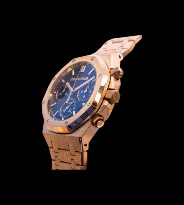 Audemars Piguet Royal Oak Chronograph 26240 Gold Rose Black / Blue - Imagen 4