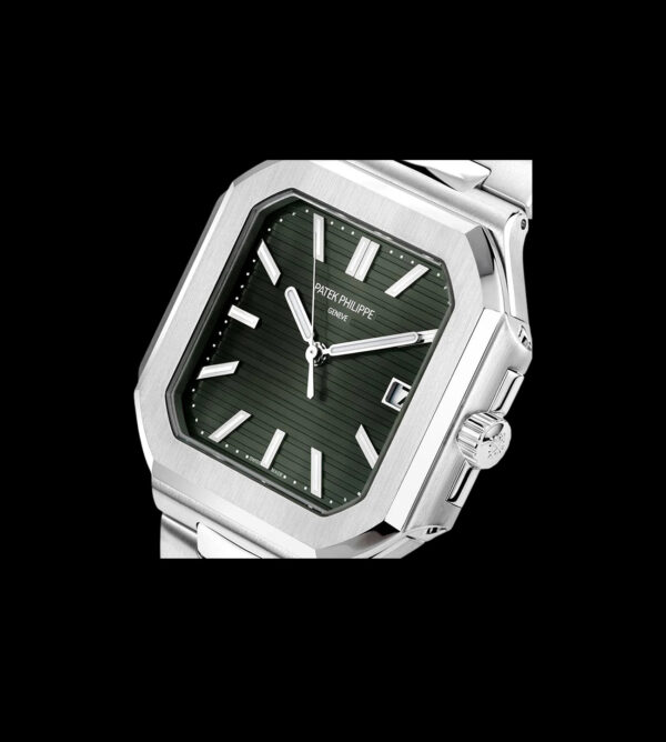 esfera verde patek philippe replica cubitus 45mm detalle indices aplicados