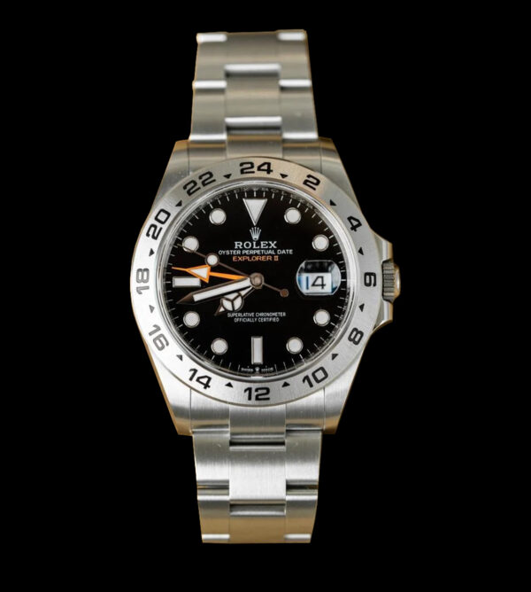 esfera negra índices líneas rolex explorer replica