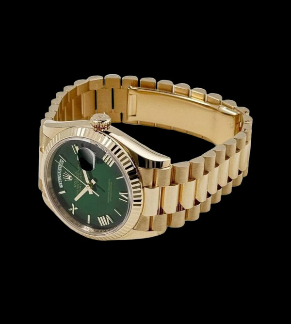 Rolex Réplica Day-Date Oro Amarillo Esfera verde - Imagen 4